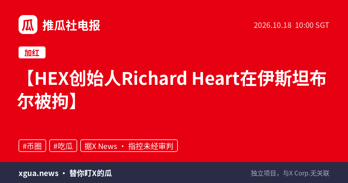 HEX创始人Richard Heart在伊斯坦布尔被拘
