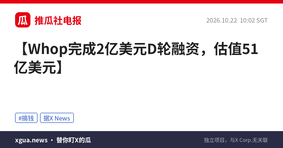 Whop完成2亿美元D轮融资，估值51亿美元
